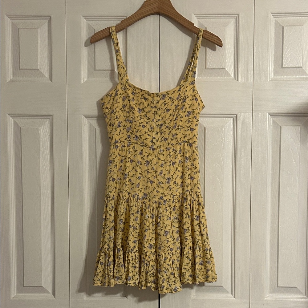 Forever 21 Yellow and Purple Textured Dress